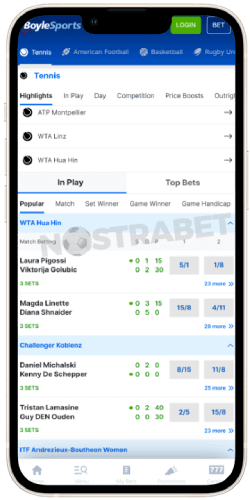 BoyleSports Tennis on iOS