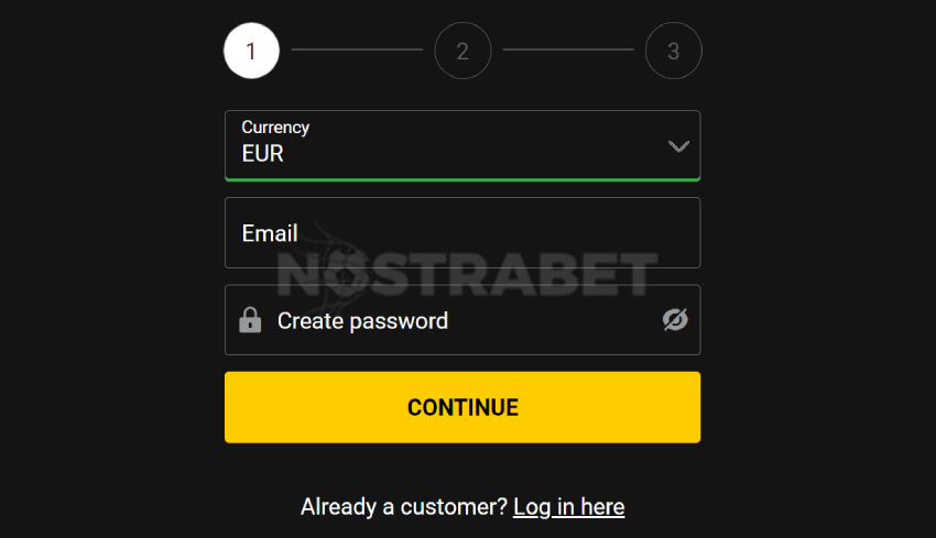 Bwin registration form step one