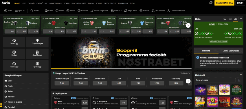 bwin scommesse sportive