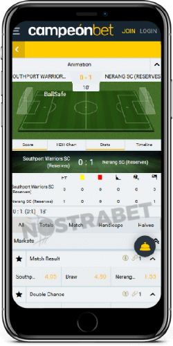 Campeonbet mobile live bets on iPhone