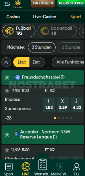 Casinia Sportwetten