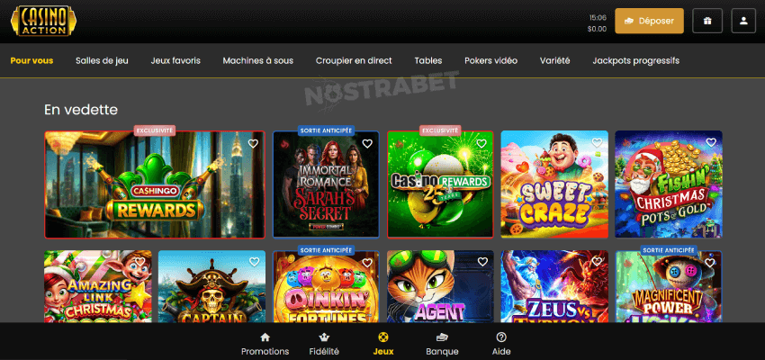 Casino Action jeux