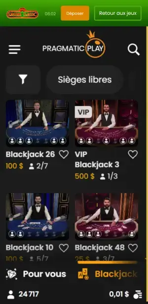 Casino Classic croupiers en direct mobile