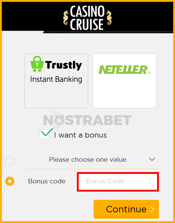 Casino Cruise Bonus Code Enter