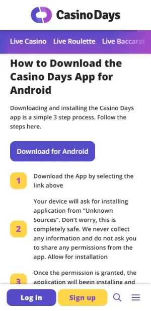 Casino Days Android App Download