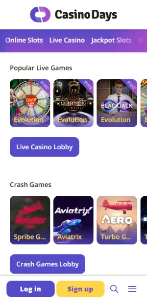 Casino Days Live Casino Games
