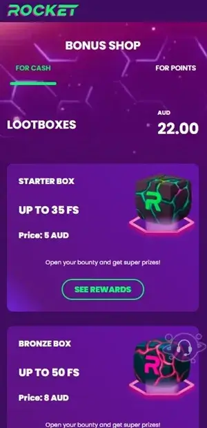 casino rocket bonus shop
