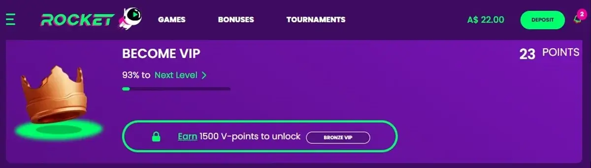 casino rocket vip program