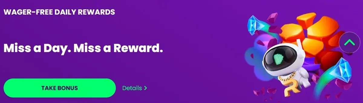 casino rocket wager-free daily rewards