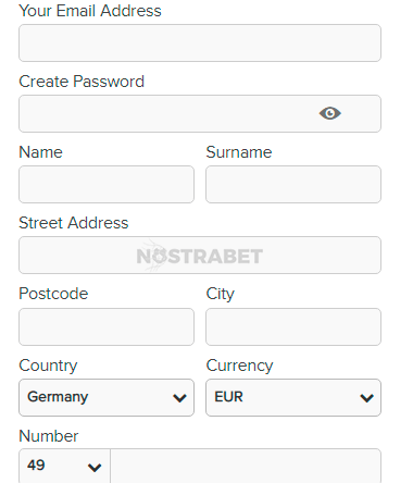 CasinoEuro registration form