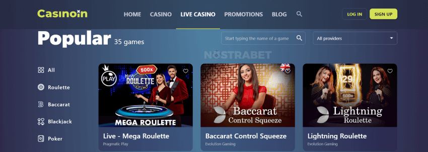 Casinoin Live Games