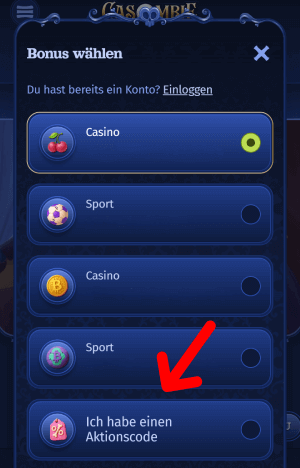 Casombie Casino Bonuscode eingeben