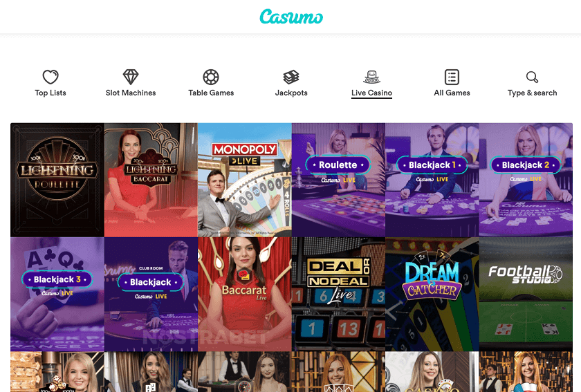 Casumo live casino