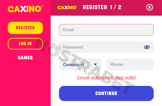 caxino casino registration steps