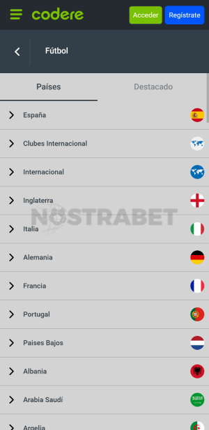 Codere futbol movil