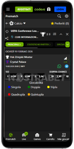 Versione mobile di Codere