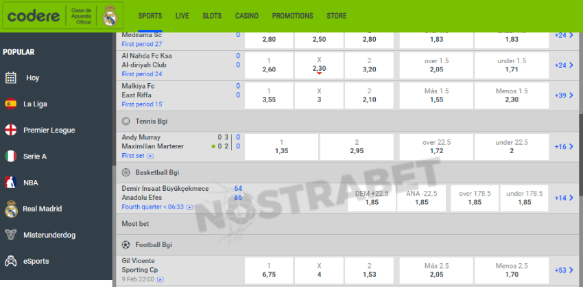 codere sports betting