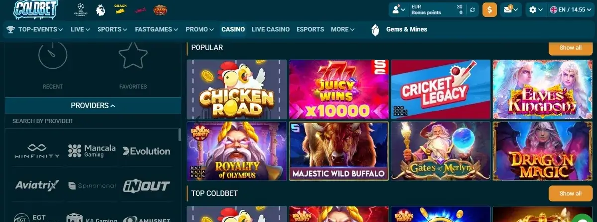 coldbet casino games