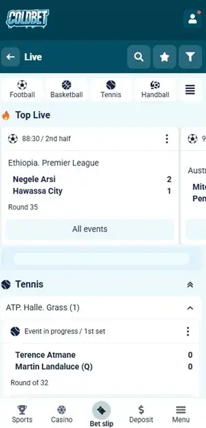 coldbet live betting