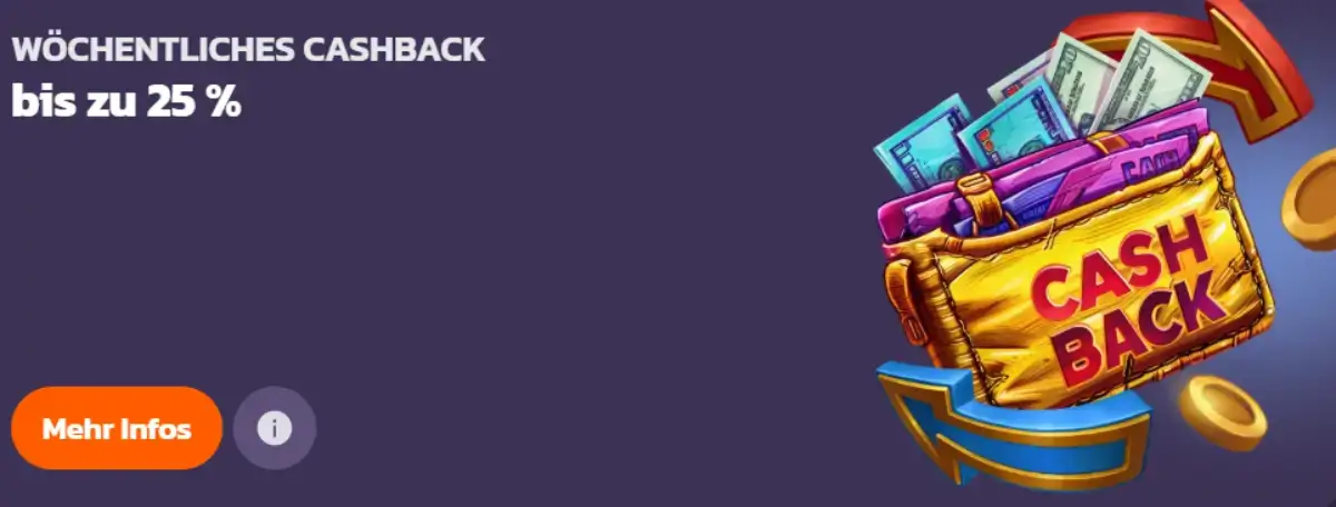 coolzino 25 öchentlicher Cashback im Casino