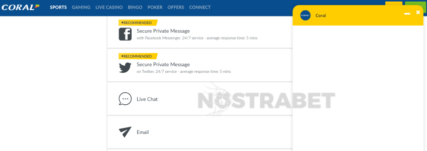 coral live chat support