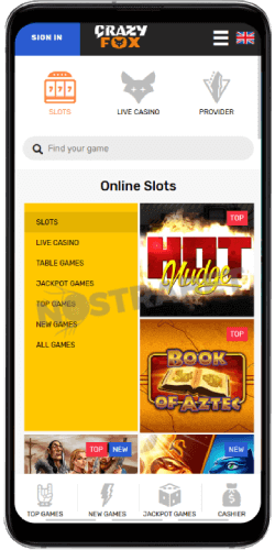 Crazy Fox casino app