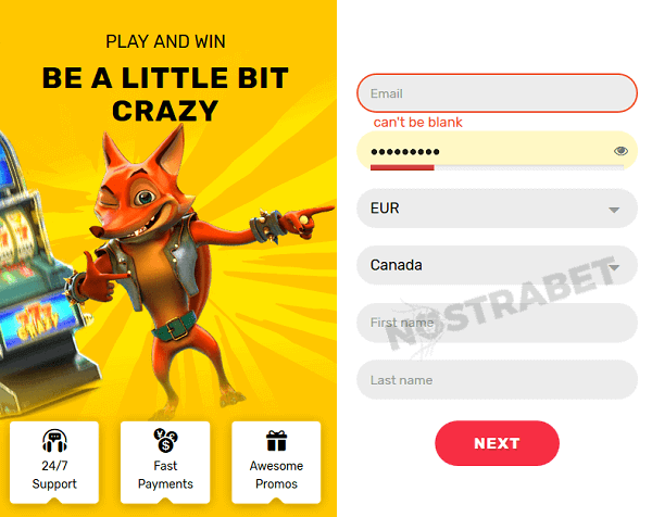 Crazy fox registration bonus