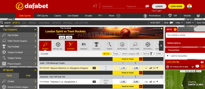 Dafabet homepage