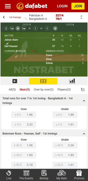 Dafabet mobile live betting