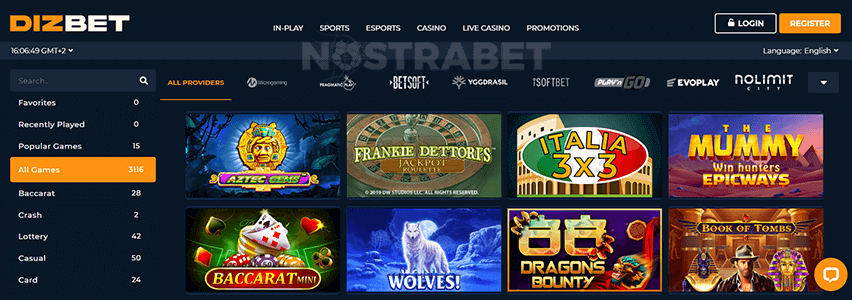Dizbet Casino Games