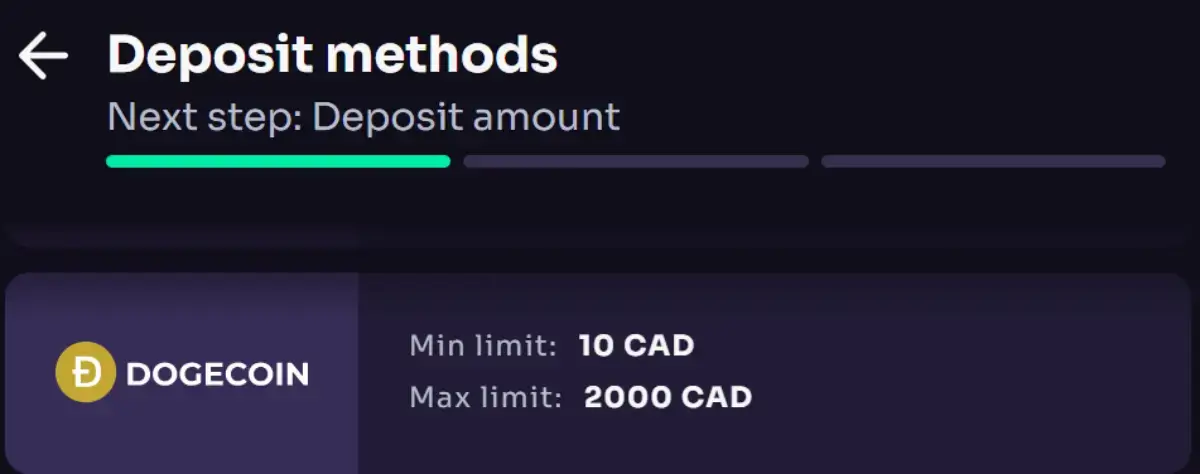 Dogecoin casino deposits