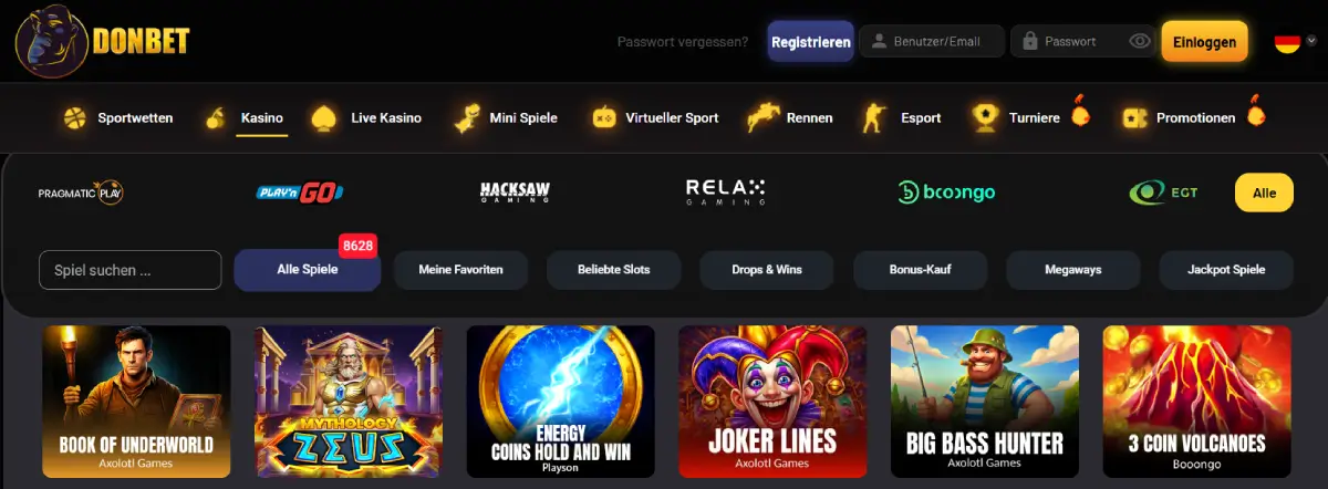 Donbet Casino Spiel-Portfolio