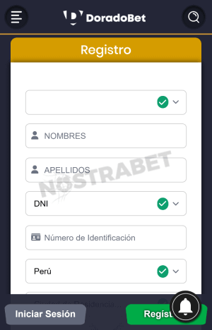 Doradobet registro móvil