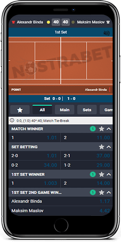 Eaglebet Tennis In-Play on iOS