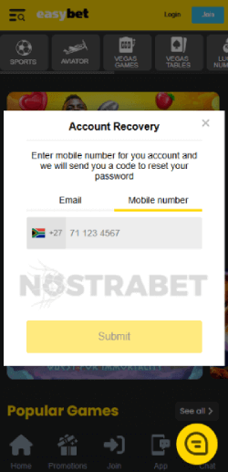 easybet forgotten password