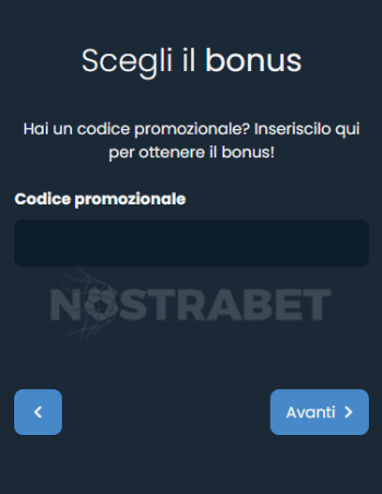 Inserisci il codice bonus fastbet