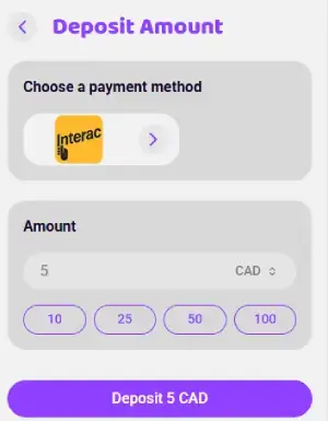 Five dollar deposit casinos Canada