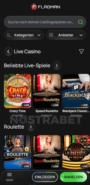 Flagman Casino Live-Spiele