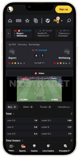 mobile live betting in FortuneJack for iOS
