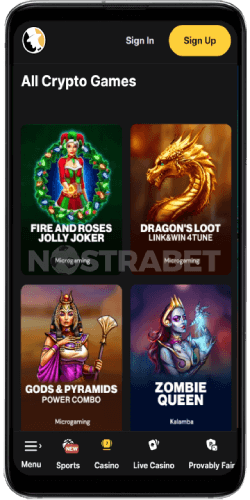 FortuneJack mobile casino for Android