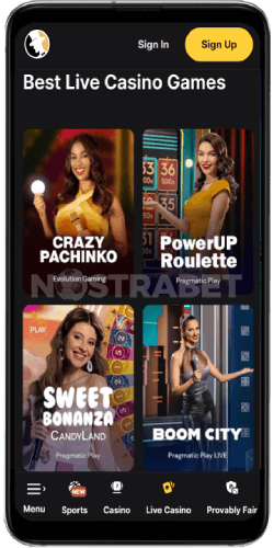 mobile live casino of FortuneJack for Android