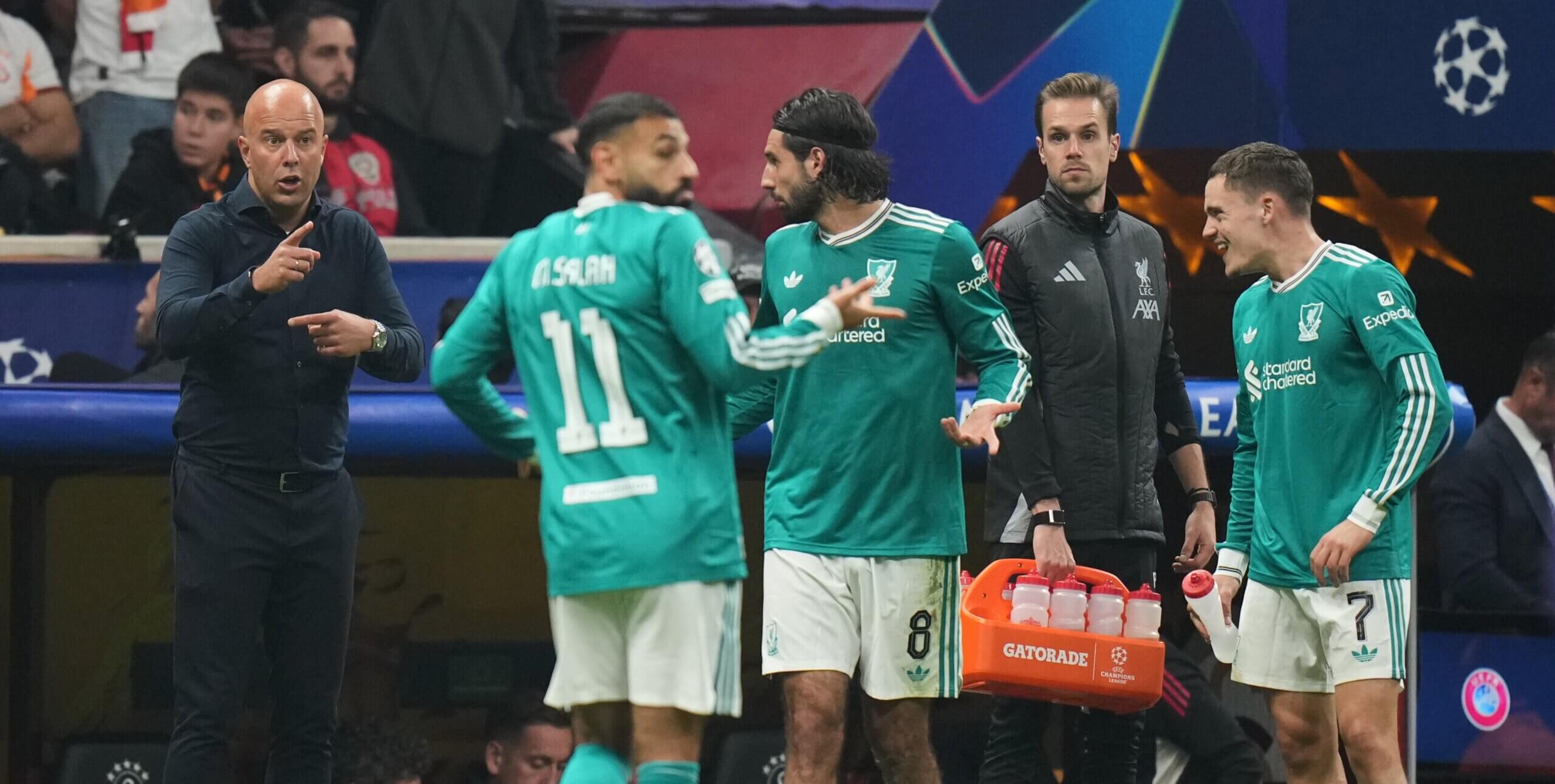 Арне Слот, Доминик Собослай, Флориан Виртц и Мохамед Салах