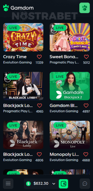 Gamdom Casino Live Games