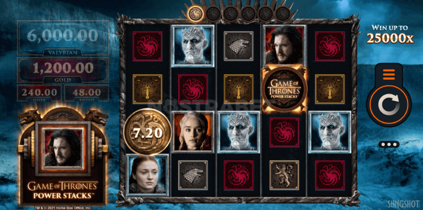 game of thrones power stacks slot