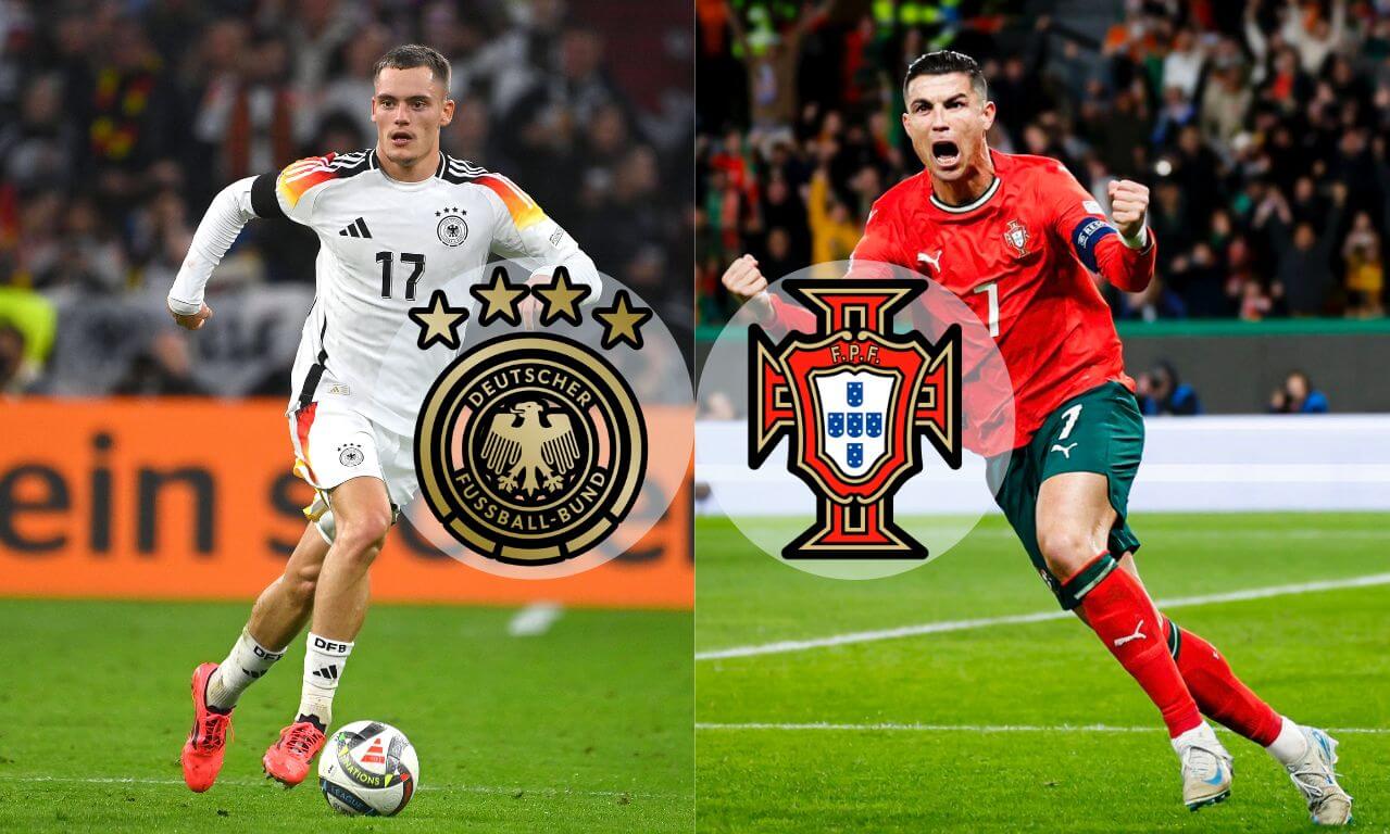 Флориан Виртц и Кристиано Роналдо