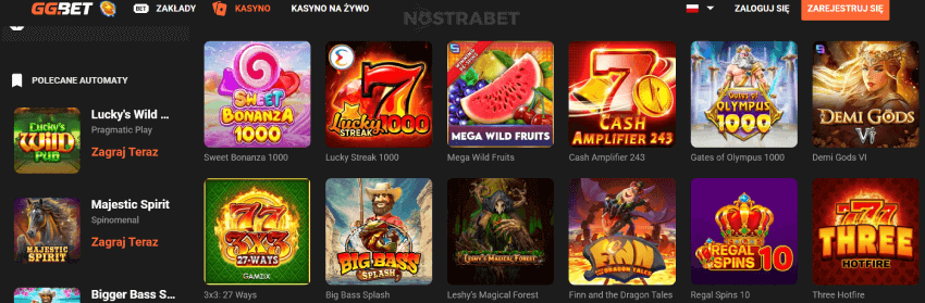 GGbet Casino katalog gier