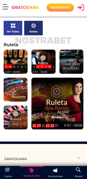 Gratogana casino en vivo movil