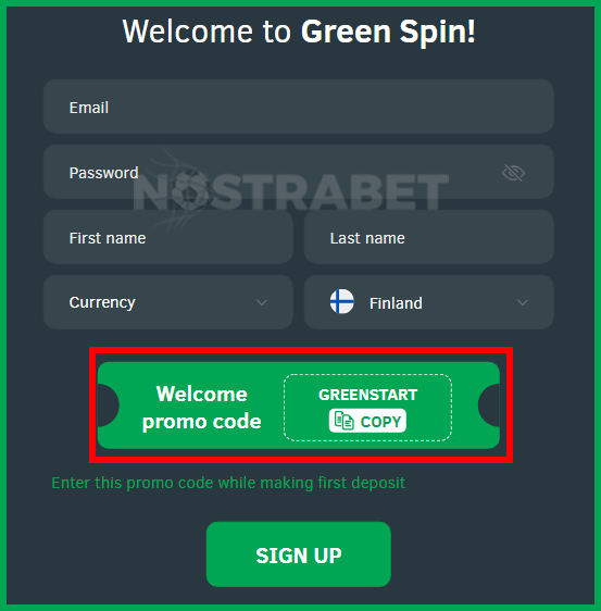 GreenSpin Bonus Code Enter