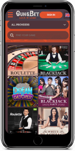 Gunsbet Mobile Casino for iPhone