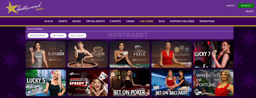 Hollywoodbets Casino Live Games